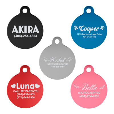 Personalized Aluminum Round Pet Tag