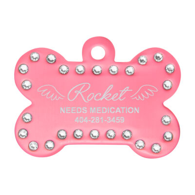 Personalized Aluminum Bling Bone Pet Tag
