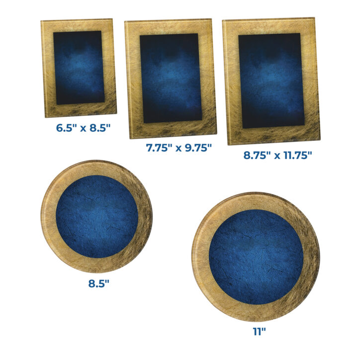 Personalized Rectangular Gold Blue Acrylic Art Plaque - Image 3