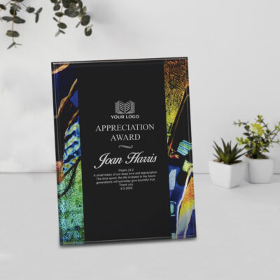 Personalized Blue Collage Acrylic Award