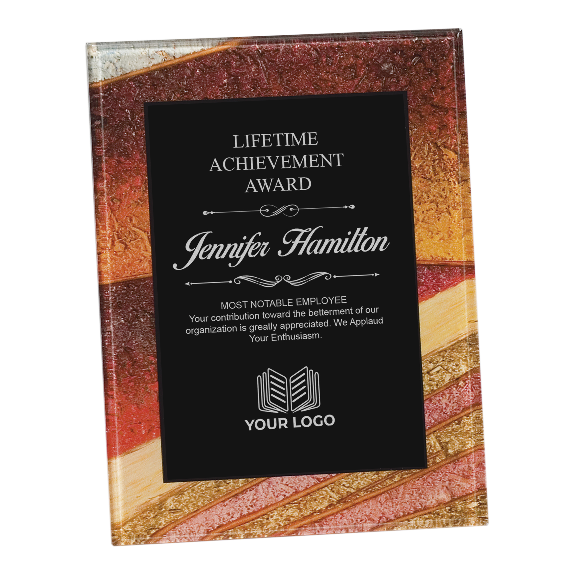 Personalized Rectangular Shades of Rock Acrylic Award - Image 5