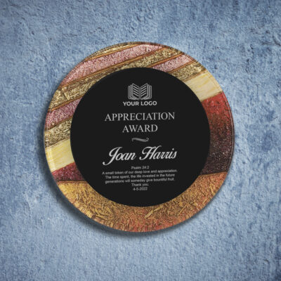 Personalized Round Shades of Rock Acrylic Award