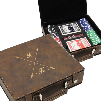 Personalized Leatherette Poker Chip Set | Crosshair