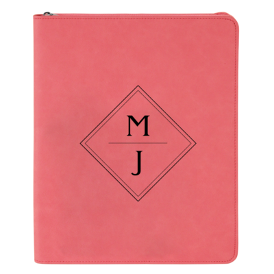 Diamond Personalized Business Zippered Portfolio with Notepad