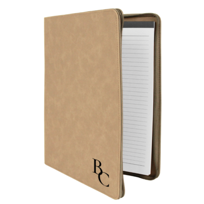 BC Personalized Business Zippered Portfolio with Notepad