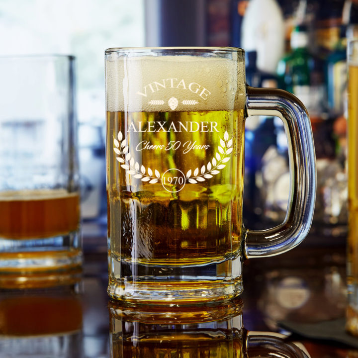 Vintage 12oz Personalized Beer Mug