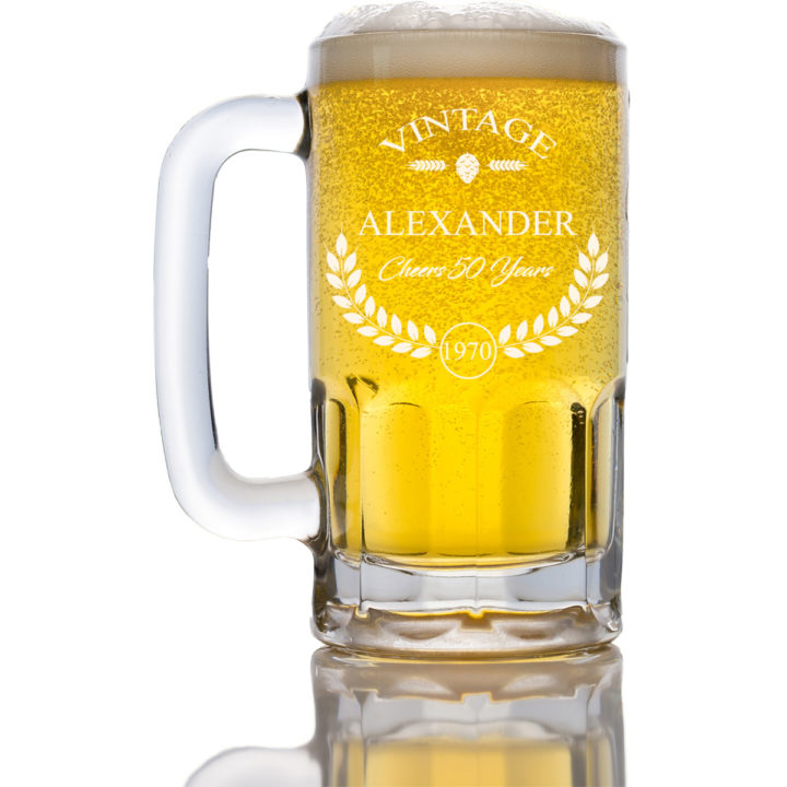 Vintage 12oz Personalized Beer Mug - Image 2