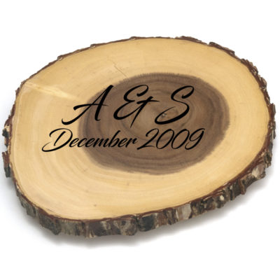 Personalized Tree Bark Footed Server - Set of 3