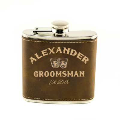 Personalized Stainless Steel Flask - On the Rocks