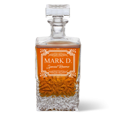 Quality Vintage Personalized Squared Glass Decanter