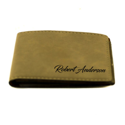 Personalized Royal Monogram Leatherette Bi-Fold Wallet