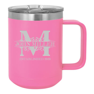 Personalized Royal Monogram Insulated Travel Mug with Handle