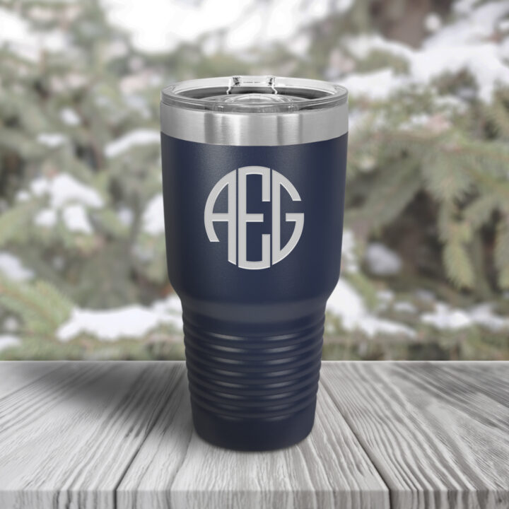 Personalized Round Monogram Vacuum Insulated Tumbler - Image 3