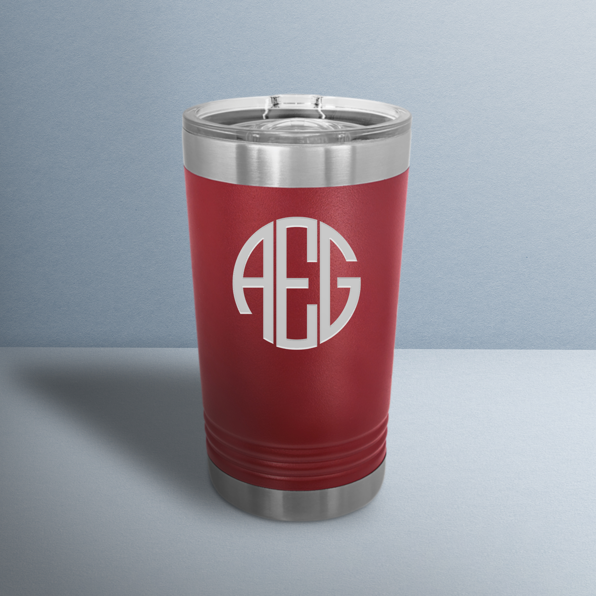 Personalized Round Monogram Insulated Pint Tumbler