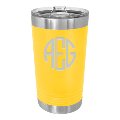 Personalized Round Monogram Insulated Pint Tumbler
