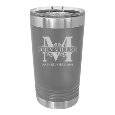 Personalized Royal Monogram Insulated Pint Tumbler