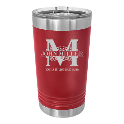 Personalized Royal Monogram Insulated Pint Tumbler