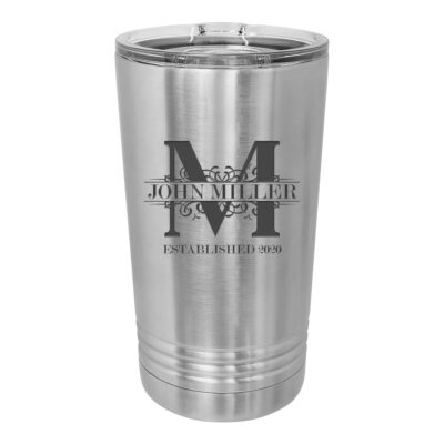 Personalized Royal Monogram Insulated Pint Tumbler