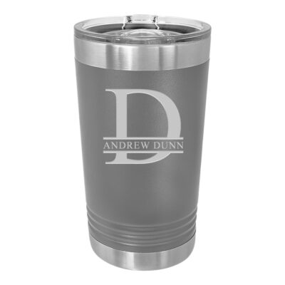 Personalized Split Letter Monogram Insulated Pint Tumbler