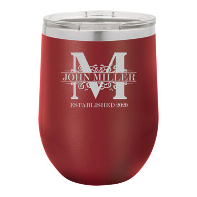 Personalized Royal Monogram Vacuum Insulated Stemless Wine Tumbler