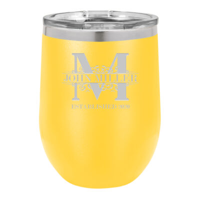 Personalized Royal Monogram Vacuum Insulated Stemless Wine Tumbler