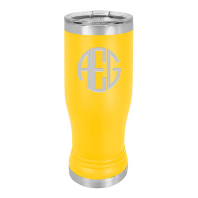 Personalized Round Monogram Insulated Pilsner Tumbler
