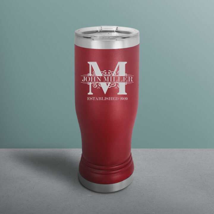 Personalized Royal Monogram Insulated Pilsner Tumbler - Image 2
