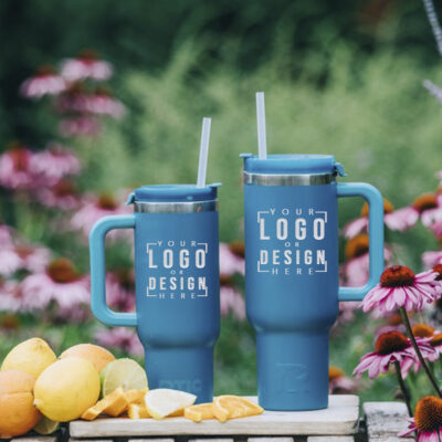 Personalized Rtic Ceramic Lined Travel Mug with Straw