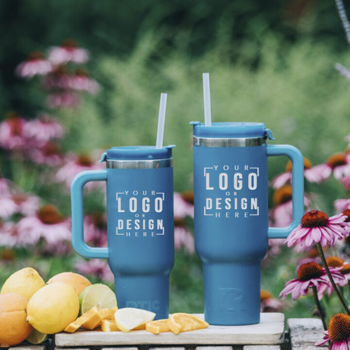 Personalized Rtic Ceramic Lined Travel Mug with Straw