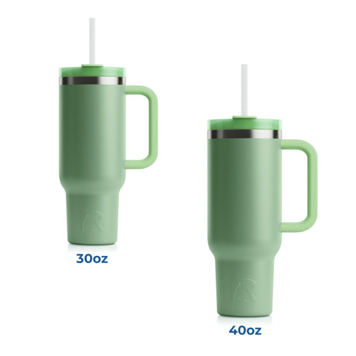 Personalized Rtic Ceramic Lined Travel Mug with Straw - Image 2