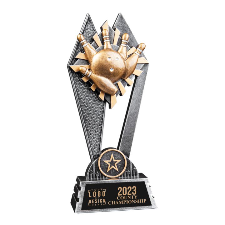 Custom Bowling Sun Ray Trophy