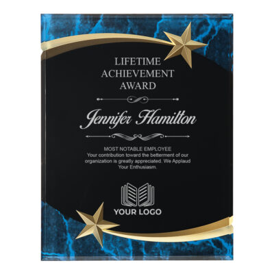 Personalized Marble Shooting Star Acrylic Award Plaque
