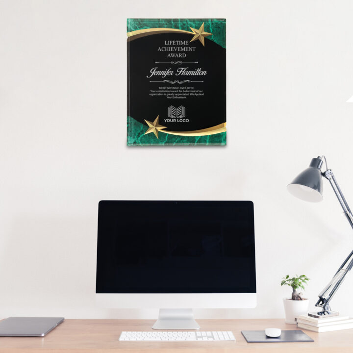 Personalized Marble Shooting Star Acrylic Award Plaque - Image 3