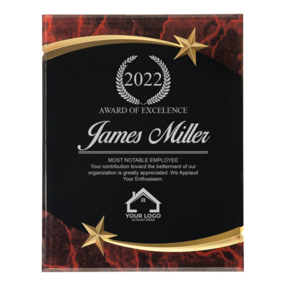 Personalized Marble Shooting Star Acrylic Award Plaque