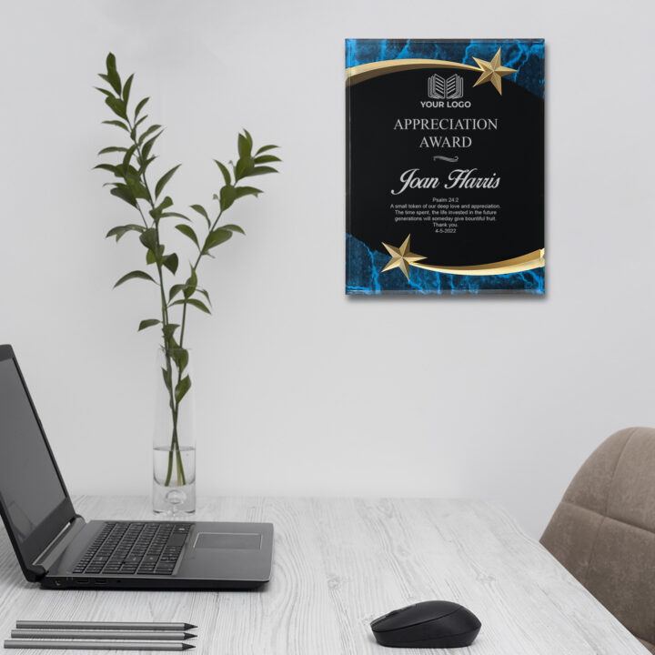 Personalized Marble Shooting Star Acrylic Award Plaque