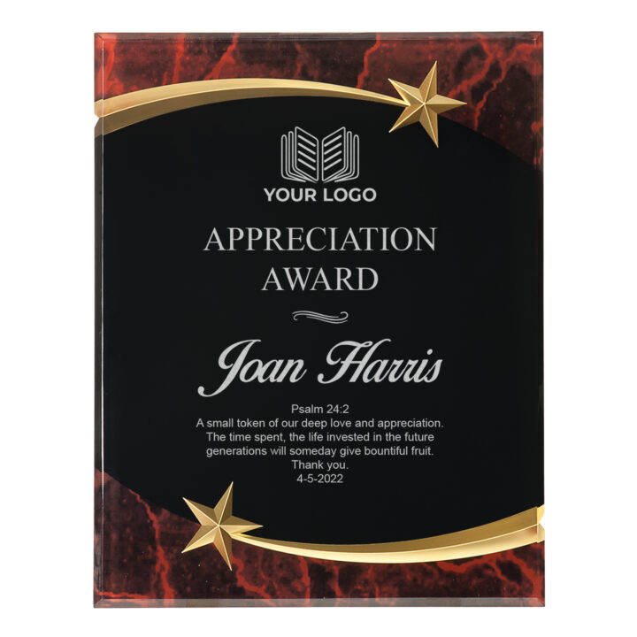 Personalized Marble Shooting Star Acrylic Award Plaque - Image 6