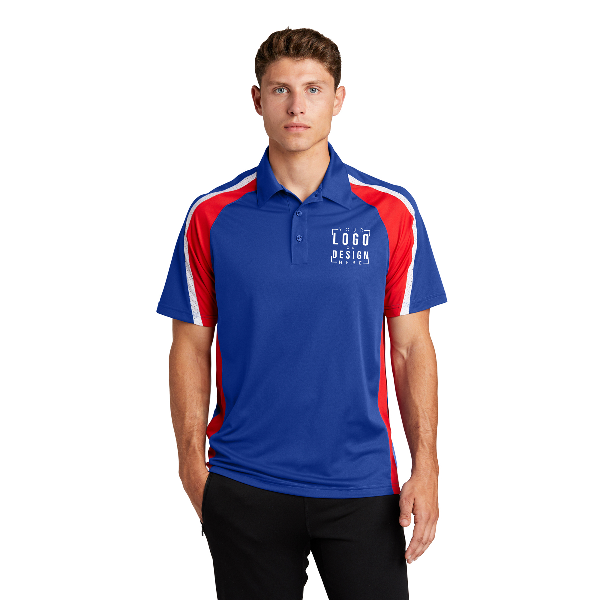 Sport-Tek Tricolor Micropique Sport-Wick Polo