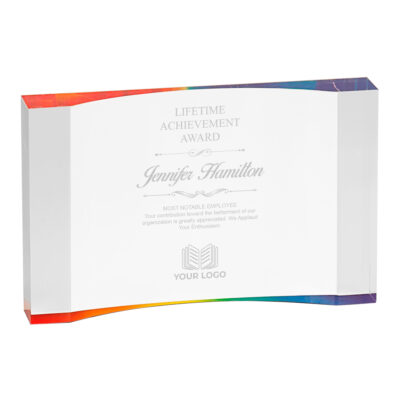 Personalized Color Accent Acrylic Crescent Award