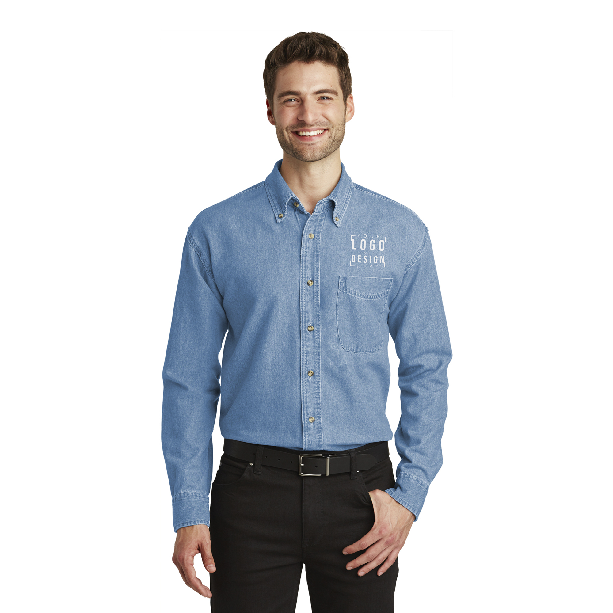 Port Authority Tall Long Sleeve Denim Shirt