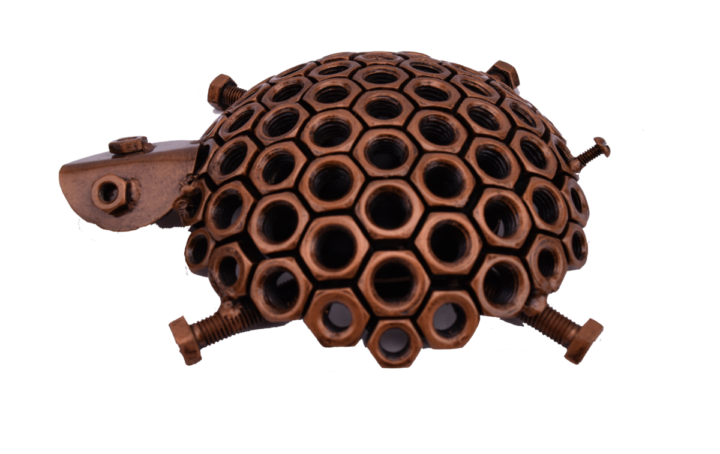 Turtle Sculpture | Recycled Metal Art - Image 2
