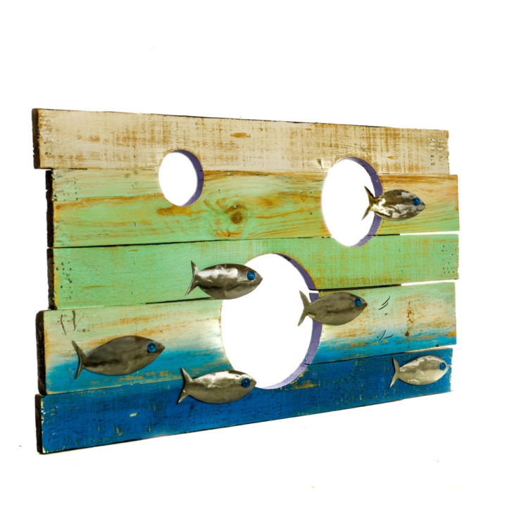 Artisan Crafted Wood and Iron Plasma Cut | Wall Decor | Acuarium - Image 3