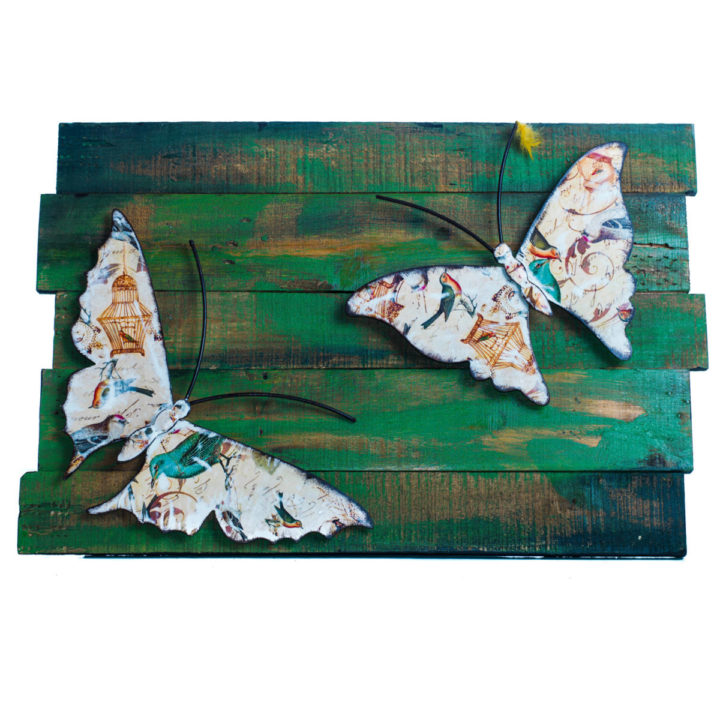 Artisan Crafted Wood and Iron Plasma Cut | Wall Decor | Butterfly - Image 2