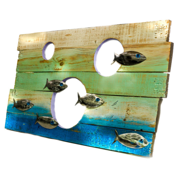 Artisan Crafted Wood and Iron Plasma Cut | Wall Decor | Acuarium - Image 2