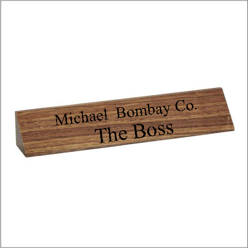 Personalized Walnut Desk Name Plate