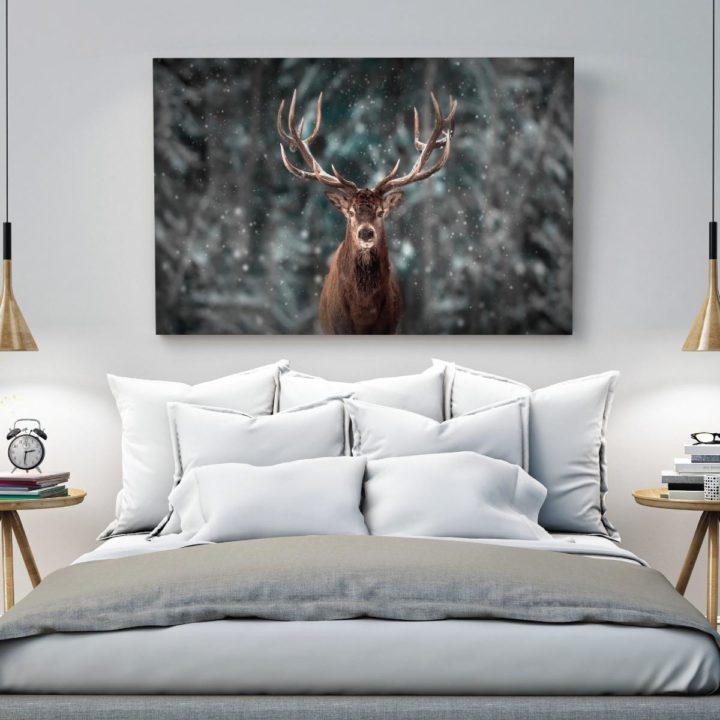 Deer with Antlers in Snow - Image 2