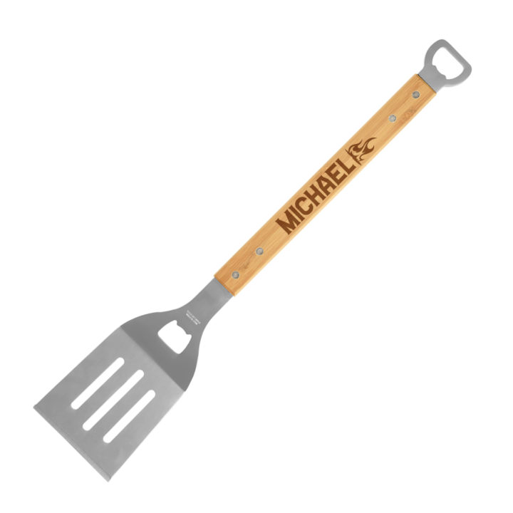 Personalized Flame BBQ Spatula with Bottle Opener - Image 2