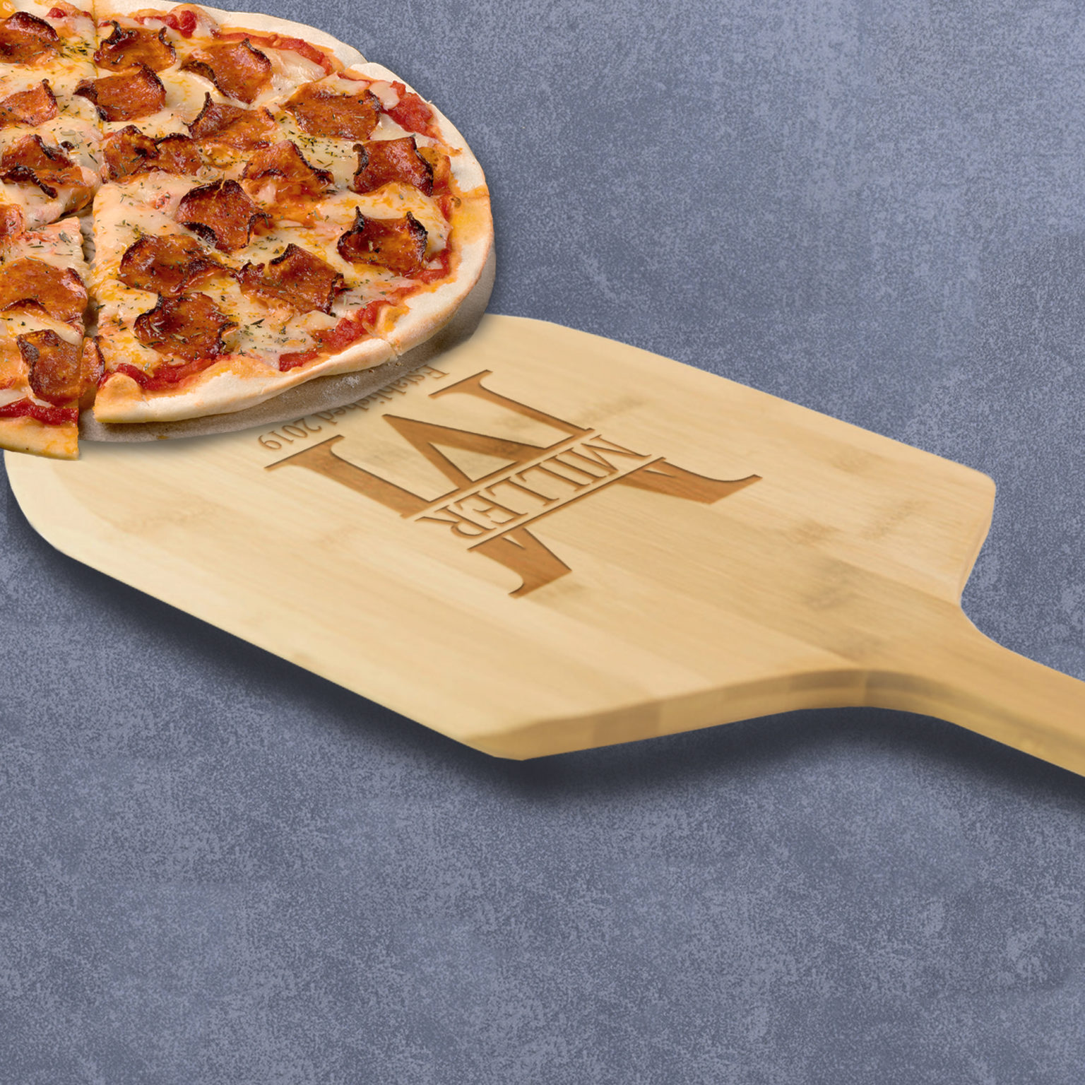Personalized Monogram Bamboo Pizza Paddle