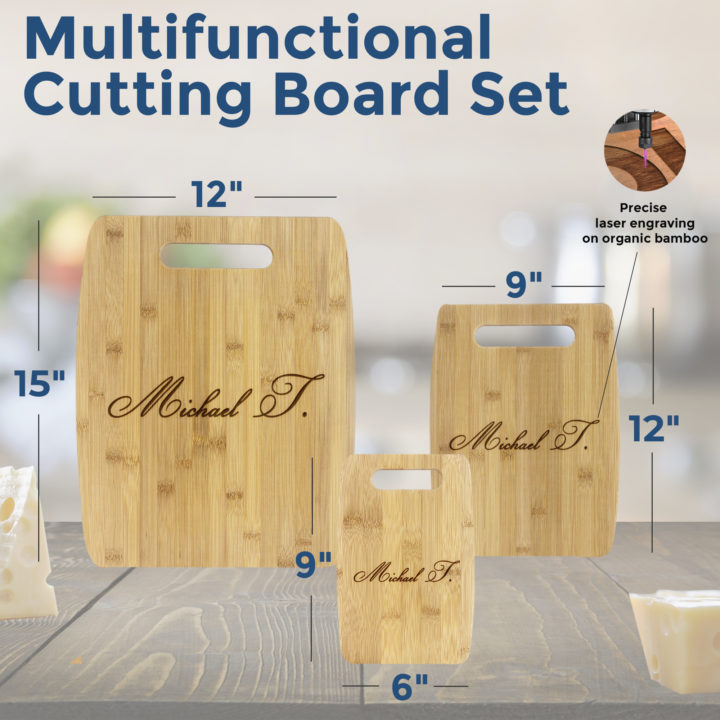 Personalized Bamboo Cutting Board Set of 3 - Image 2
