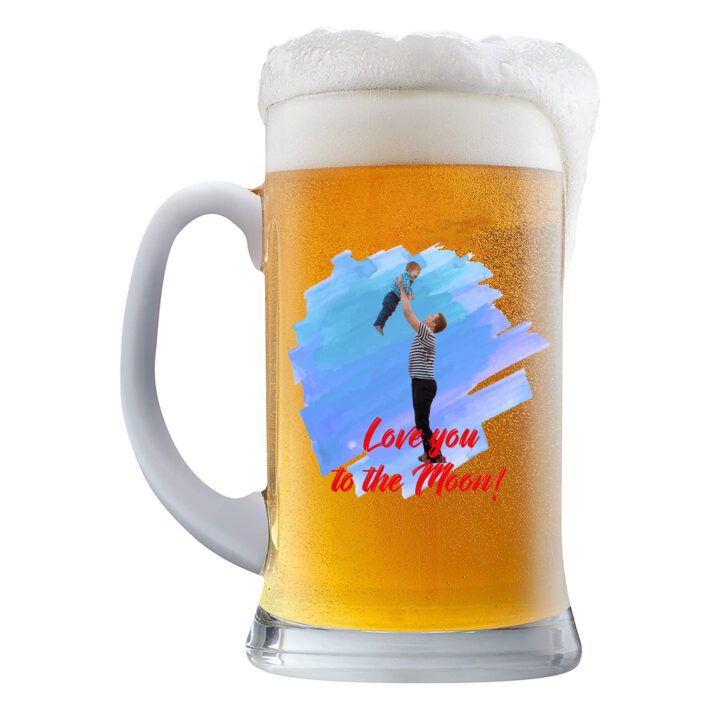 Personalized Cartoon Photo 16 oz. Beer Mug - Image 3