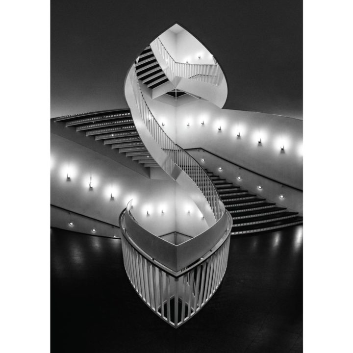 Symmetrical Staircase Black & White Acrylic Print